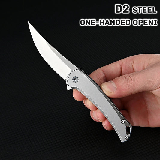 Rhino Quick Opening Folding Knife High Hardness D2 Steel Camping Tactics Self-defense Survival Tool EDC Fruit Pocket Knives Gift