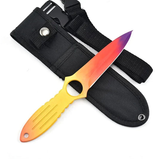 Steel Fixed Blade CSGO Game Military Tactical Knife Camping Hunting Fishing Knife Outdoor Leggings Self-Defense Straight Knife